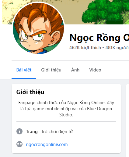 Chú Bé Rồng Online - Ngọc Rồng Online - Phần giới thiệu page lạ thế